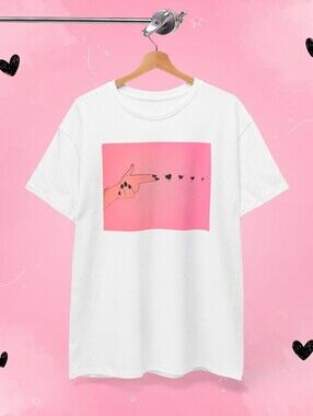 Cute Pink Heart Graphic Tee